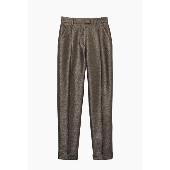 New Reiss Sienna Sparkle Tapered Trousers in Gold Size 12 - Picture 13 of 13